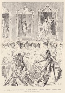 Le salon de dessin de la reine, dans la galerie des tableaux avant la présentation - Charles Dana Gibson